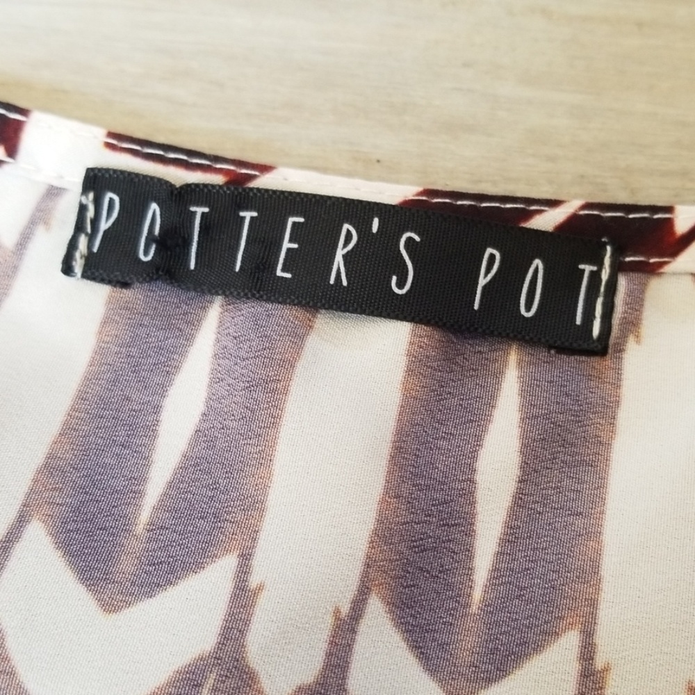 NEW! Anthropologie Potter's Pot Cropped Fit Blouse with Crochet Fringe - Picture 4 of 7